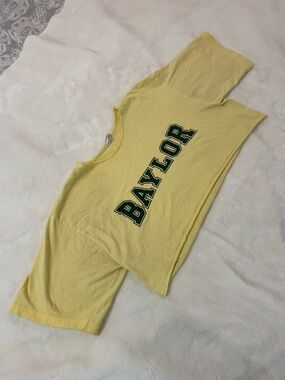 Baylor University Bears Yellow Collegiate Crop Tee The Cotton Exchange Size XL